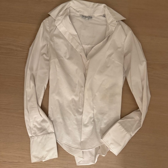 Veronica Beard white Amelia Button-Down Shirt size 0 - Picture 4 of 4